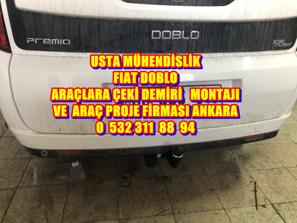 fıat doblo kamyonet çeki demiri kancası montajı ve araç proje firması usta mühendislik firması ankara da 05323118894